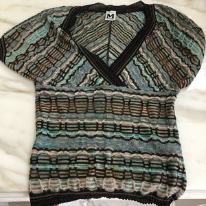 Missoni turquoise green top shirt blouse size 4